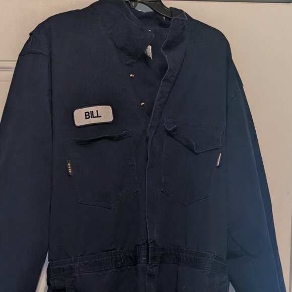 VTG Aramark Mens 50r Blue Mechanic Workwear 1PC Coveralls "Bill" - Picture 8 of 8